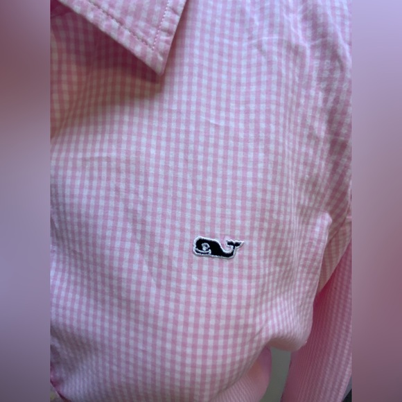 Vineyard Vines Pink/White Gingham Button Down Long Sleeve Shirt-SZ 10 - Picture 3 of 10